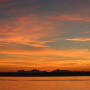 Striking sunrise over the Puget Sound.